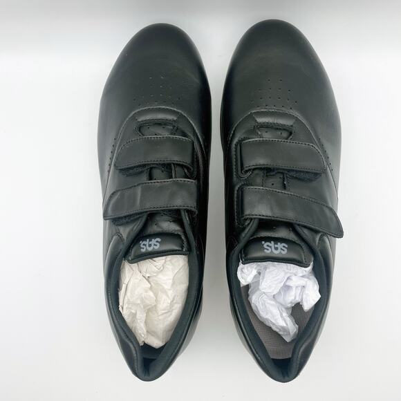 SAS Womens Me Too Adjustable Comfort Shoe US 11.5 WWW EU 42 Black Leather NIB - Picture 10 of 12